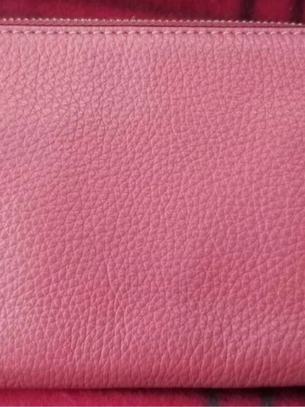 Coach Pink "Strawberry Haze" Pebbled Leather Wristlet Clutch - Picture 5 of 8